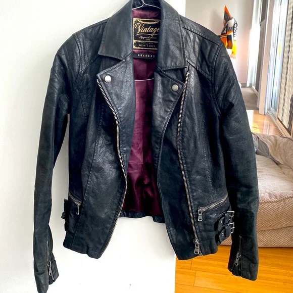 Vintage real leather Jacket, gorgeous fit! Size 10 - Picture 1 of 5